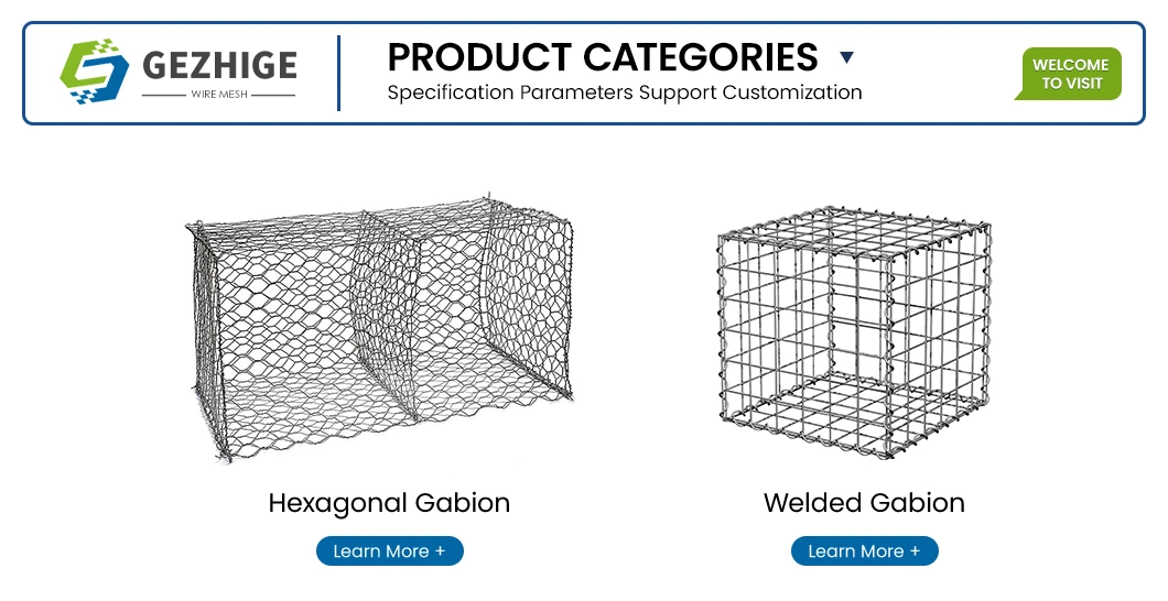 Gezhige 80X100 mm Gabion Wire Mesh Gabion 4.0mm Selvedge Wire Thickness PVC Coated/Galvanized Hexagonal Wire Netting/Mesh China 2.0*1.5*1.0m Stone Gabion Cages